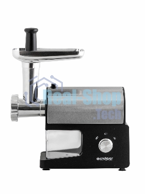 Мясорубка электрическая Endever Sigma-114 черный/стальной, 2600 Вт, 2.0 кг/мин, реверс, защита от перегрузки, металлический лоток, насадки - 5
