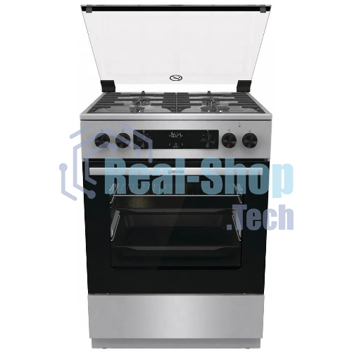 Плита комбинированная Gorenje GKS6C72XF серебристый, конфорок 4 газовых, духовка 71 л, 60 см x 85 см x 60 см