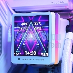 Водяное охлаждение для процессора Thermalright Grand Vision 240 (240mm, LED, White, ARGB/Fans: 2x120mm, 80.45CFM, 29.4dBA, 2150RPM/Pump height 72.5mm, 6400RPM, Rad thickness 27mm/S: 1700, 1200, 1851, 115X, 2011, 2066, AM5, AM4)