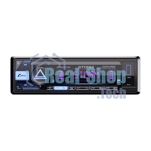 Автомагнитола AURA STORM-525BT, 1 DIN, Bluetooth, USB Type-A, AUX, пульт ДУ