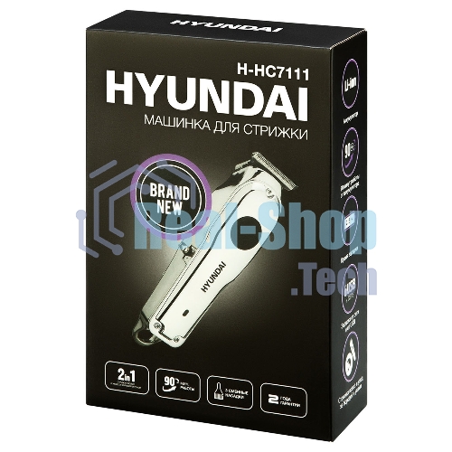 Машинка для стрижки Hyundai H-HC7111 серебристый/черный 3Вт (насадок в компл:3шт)