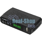 Приставка для цифрового ТВ Hyundai H-DVB520 черный, DVB-T2, DVB-T, DVB-C, HDMI, USB 2.0 х2