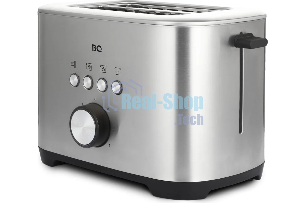 Тостер BQ T1010 чёрный/нержавеющая сталь, 800 Вт, 2 слота
