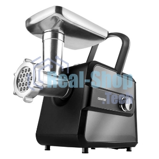 Мясорубка электрическая Centek CT-1623 серый, 2200 Вт, 2.2 кг/мин, реверс, защита от перегрузки, металлический лоток, насадки - 4