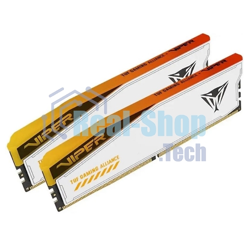 Оперативная память Patriot Viper Elite 5 TUF Gaming, DDR5, 48GB (2x24 GB), 6000 MHz, CL36, DIMM, радиатор, RGB, белый