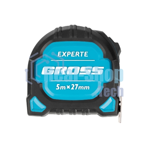 Рулетка Gross Experte, 5 м x 27 мм, двухкомпон. корпус, магнит, двухстор. разметка, нейлон