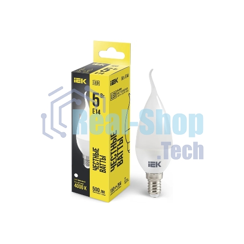Лампа cветодиодная IEK LLE-CB35-5-230-40-E14 ECO CB35 свеча на ветру 5Вт 230В 4000К E14