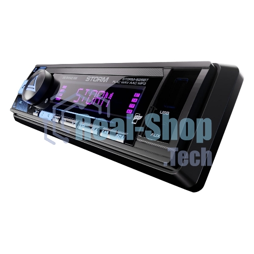 Автомагнитола AURA STORM-525BT, 1 DIN, Bluetooth, USB Type-A, AUX, пульт ДУ
