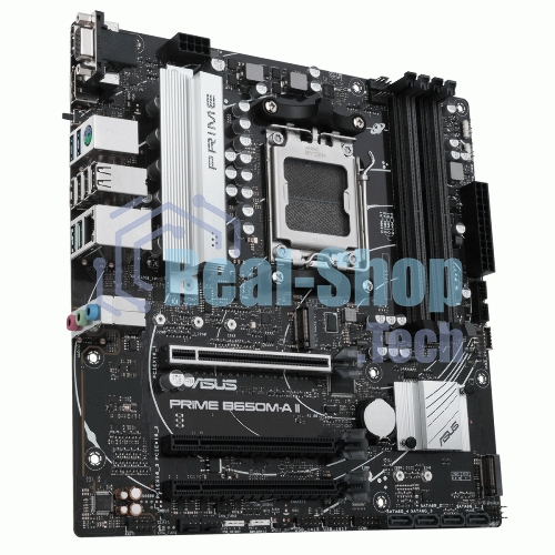 Материнская плата ASUS PRIME B650M-A II-CSM, AM5, AMD B650, 4xDDR5, 4xSATA, 2xM.2, 1xPCI-E 4.0 x16, 1x 2.5Gb LAN, 2xUSB-A 3.2 Gen 1, 2xUSB-A 3.2 Gen 2, 4xUSB 2.0, 1xDisplayPort, 1xHDMI, 1xVGA, 3x3.5 мм, 7.1, Micro-ATX