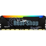 Оперативная память Kingston Fury Beast, DDR4, 8GB (1x8GB), 3200MHz, CL16, DIMM, с радиатором, RGB, черный