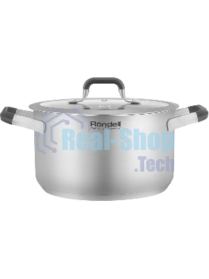 Кастрюля Rondell Stolz RDS-1752, 2.3 л, 18 см, с крышкой, стальной