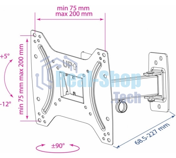 Кронштейн Kromax OPTIMA-203 черный, 15