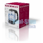 Чайник электрический BACKMAN BM-TEA 728 1.8 л, 2200 Вт, черный