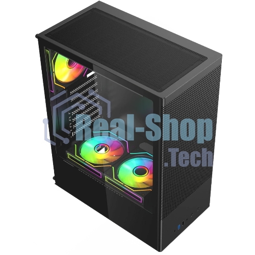 Компьютерный корпус ACD Citadel 108B ATX, Type-C + 2XUSB ports + HD audio combo, Mesh, TG, черный.