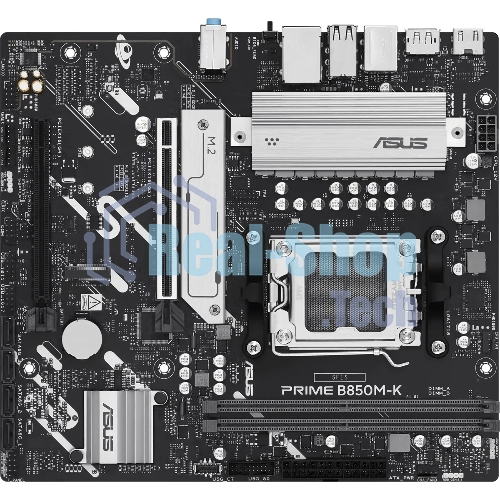 Материнская плата ASUS PRIME B850M-K, AM5, AMD B850, 2xDDR5, 4xSATA, 2xM.2, 1xPCIe 5.0 x16, 1xPCIe 4.0 x8, 1xDP (v1.4), 1xHDMI (v2.1), 1x2.5Gb LAN, 2xUSB-A 10Gbps, 2xUSB-A 5Gbps, 4xUSB-A 2.0, 3x3.5 мм, 7.1, mATX