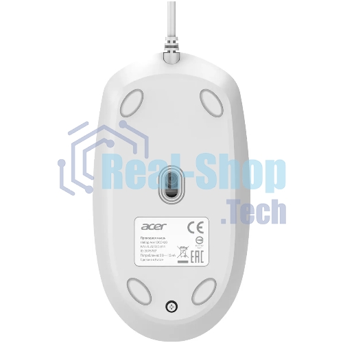 Комплект клавиатура+мышь Acer OCC400 проводной, USB, 2000 DPI, белый
