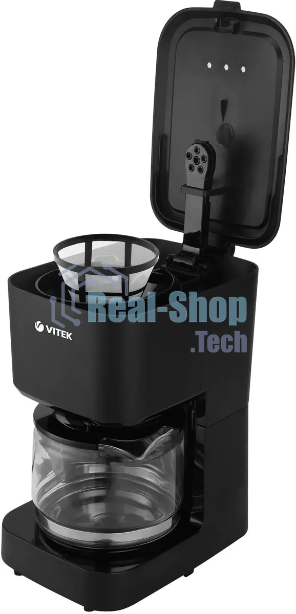Кофеварка капельная Vitek VT-8386 черный, исп. кофе - молотый, 0,75 л, 630 Вт