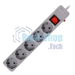 Сетевой фильтр Smartbuy (SBSP-5-30-G) 5 гн х 3,0 м серый