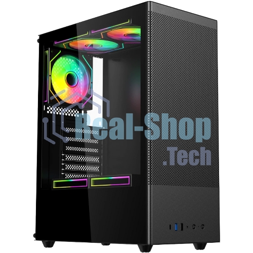 Компьютерный корпус ACD Citadel 108B ATX, Type-C + 2XUSB ports + HD audio combo, Mesh, TG, черный.