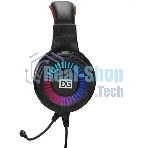 Гарнитура проводная полноразмерная игровая с микрофоном (гарнитура) ExeGate Gaming HS-520G (USB, 2x3.5мм, динамик 40мм, 20-20000Гц, длина кабеля 2.5м, регулировка громкости, RGb подсветка)