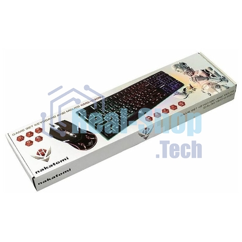 Комплект клавиатура+мышь Nakatomi KMG-2305U проводной, USB, 1600 DPI, черный