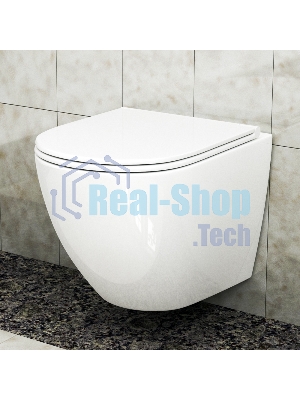 Комплект BAU 6 в 1: усиленная инсталляция BAU IDEAL, унитаз подвесной безободковый Bau Dream 53, сиденье дюропласт микролифт, клавиша BAU Round, хром