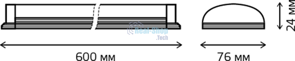 Светильник светодиодный Gauss IP20 600x76x24мм 18W 1560lm 6500K WLF-2 сталь 1/20