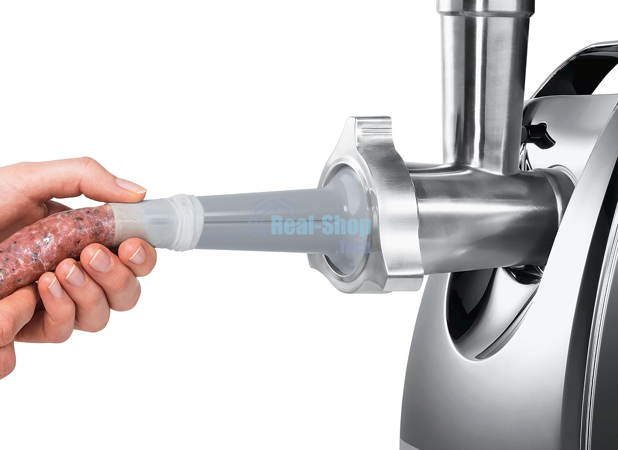 Мясорубка электрическая Bosch MFW68660 черный, 2200 Вт, 4.3 кг/мин, реверс, защита от перегрузки, металлический лоток, насадки - 10