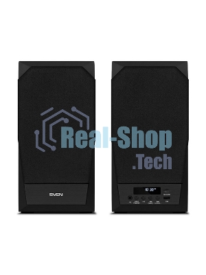 Акустическая система 2.0 SVEN MC-20, черный, мощность 2x45Вт (RMS), FM-тюнер, USB/microSD, дисплей, пульт ДУ, Bluetooth, Optical SVEN MC-20, черный, акустическая система 2.0, мощность 2x45Вт (RMS), FM-тюнер, USB/microSD, дисплей, пульт ДУ, Bluetooth, Optical