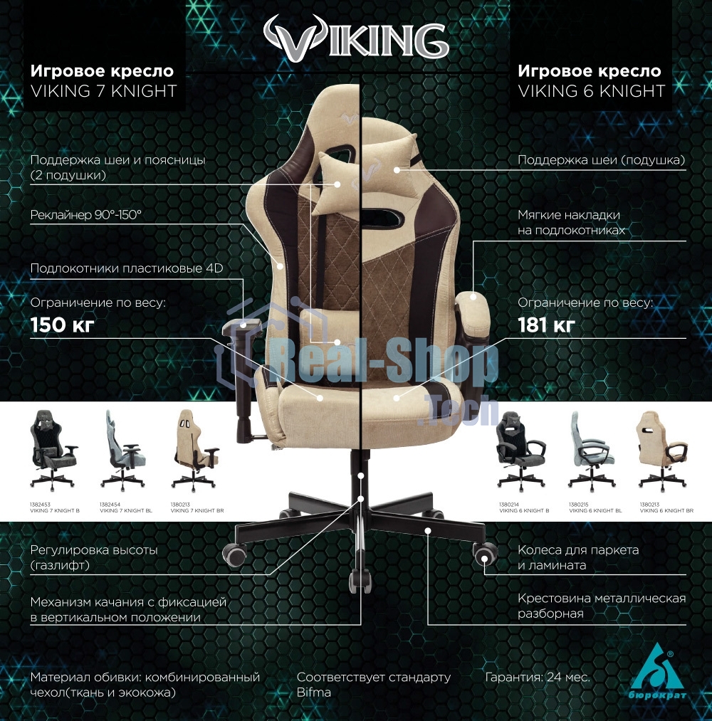 Кресло Бюрократ VIKING 6 KNIGHT BR FABRIC коричневый, ткань, 120 кг, механизм качания