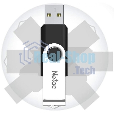 Флешка USB Netac U505 (NT03U505N-064G-20BK), 64Gb, USB 2.0, R/W 70/30, черный/серебристый