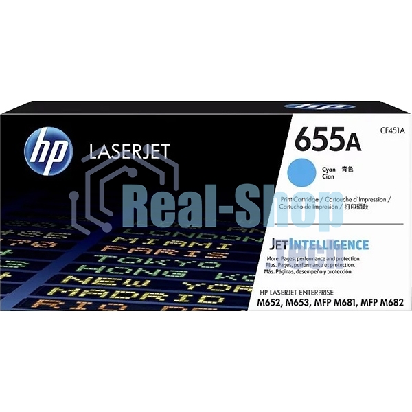 Картридж лазерный HP 655A голубой для HP CLJ M652/M653/MFP M681/M682 (CF451A) 10500 стр