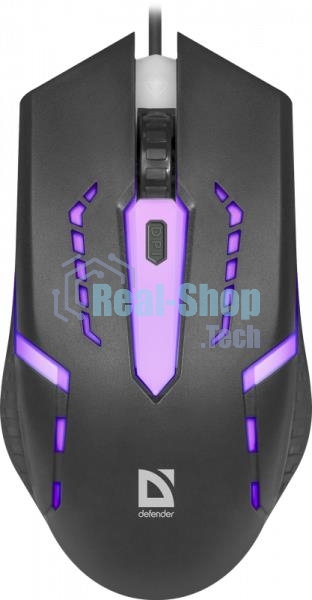 Мышь проводная Defender Flash MB-600L черный, 1200 dpi, USB, кнопки - 4
