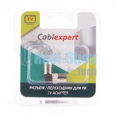 Переходник Cablexpert APL-FTVF-02, F (мама)/TV (мама), 90 градусов, блистер