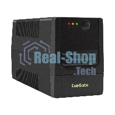 Источник бесперебойного питания ExeGate Power NB-650.LED.AVR.2SH (650VA/390W, LED, AVR, 2*Schuko, батарея 12V 7Ah, черный)