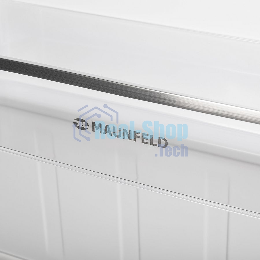 Холодильник Maunfeld MFF144SFW белый глянц. двухкамерный 154/52л морозилка снизу, ручная разморозка