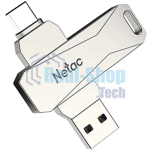 Флешка USB Netac U782C NT03U782C-128G-30PN dual USB 3.0+TypeC 128Gb, retail version