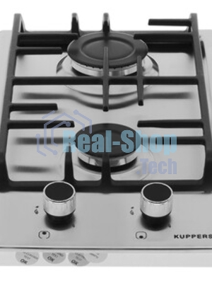 Газовая варочная панель Kuppersberg FS 36 X, газ, High-Tech, 29 см, автоматический электроподжиг, газ-контроль, форсунки под сжиженый газ, SABAF конфорки, чугунные решетки, цвет нержавеющая сталь, цвет фурнитуры черный