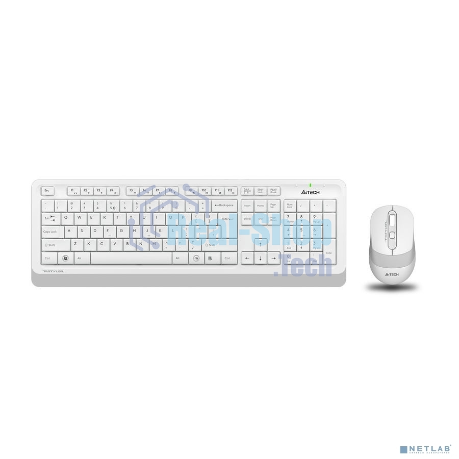 Комплект клавиатура+мышь A4Tech FStyler FG1010 беспроводной, USB, 2000 DPI, белый/серый
