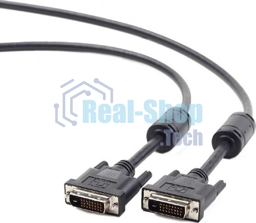 Кабель DVI-D dual link Gembird/Cablexpert, 25M/25M, 3.0м, черный, экран, феррит.кольца, пакет