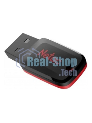 Флешка USB Netac U197 (NT03U197N-032G-20BK), 32Gb, USB 2.0, R/W 25/10, черный/красный