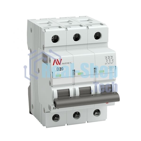 Выключатель автоматический Averes AV-6 (D) 3P 20А 6kA
