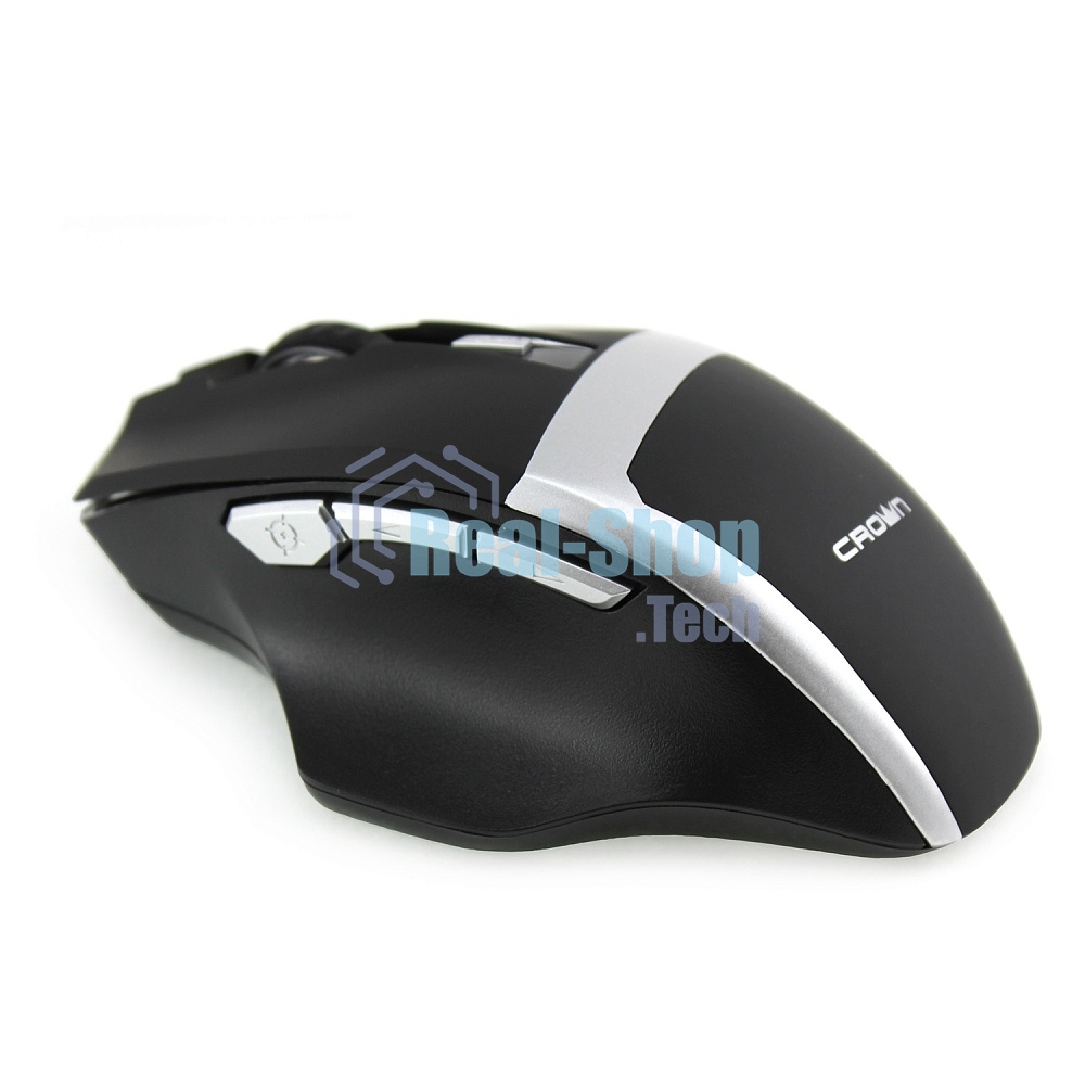 Мышь беспроводная Crown Gaming CMXG-801 черный, 1600 dpi, радиоканал, USB, кнопки - 7