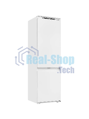 Встраиваемый холодильник Kuppersberg RBN 1760, High-Tech, объем 237 л, скользящий фасад, электронное управление, No Frost, антибактериальный пластик, звуковой сигнал при открытой дверце, перенавешиваемые двери, LED освещение, уровень шума 41 дБ, энергоэффективность А+, белый