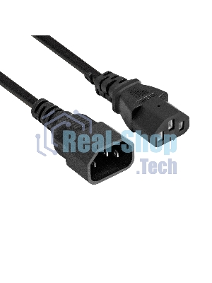 Кабель питания ExeGate Power EC-0,5P (C13->C14, VDE-250V-3*1.0мм2, медь, черный, 16A, 0.5 м)