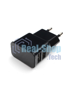 Сетевое зарядное устройство Cablexpert MP3A-PC-12 100/220V - 5V USB 2 порта, 2.1A, черный