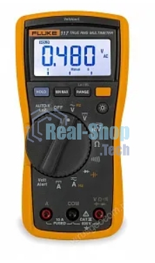 Мультиметр FLUKE 117цифровая 600мА Диод тест черный, желтый 0,55кг