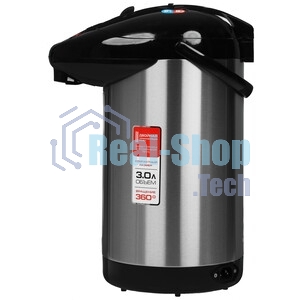 Термопот Centek CT-0080 черный, 3л, 600Вт, 3 способа подачи воды, корпус из нержавеющей стали