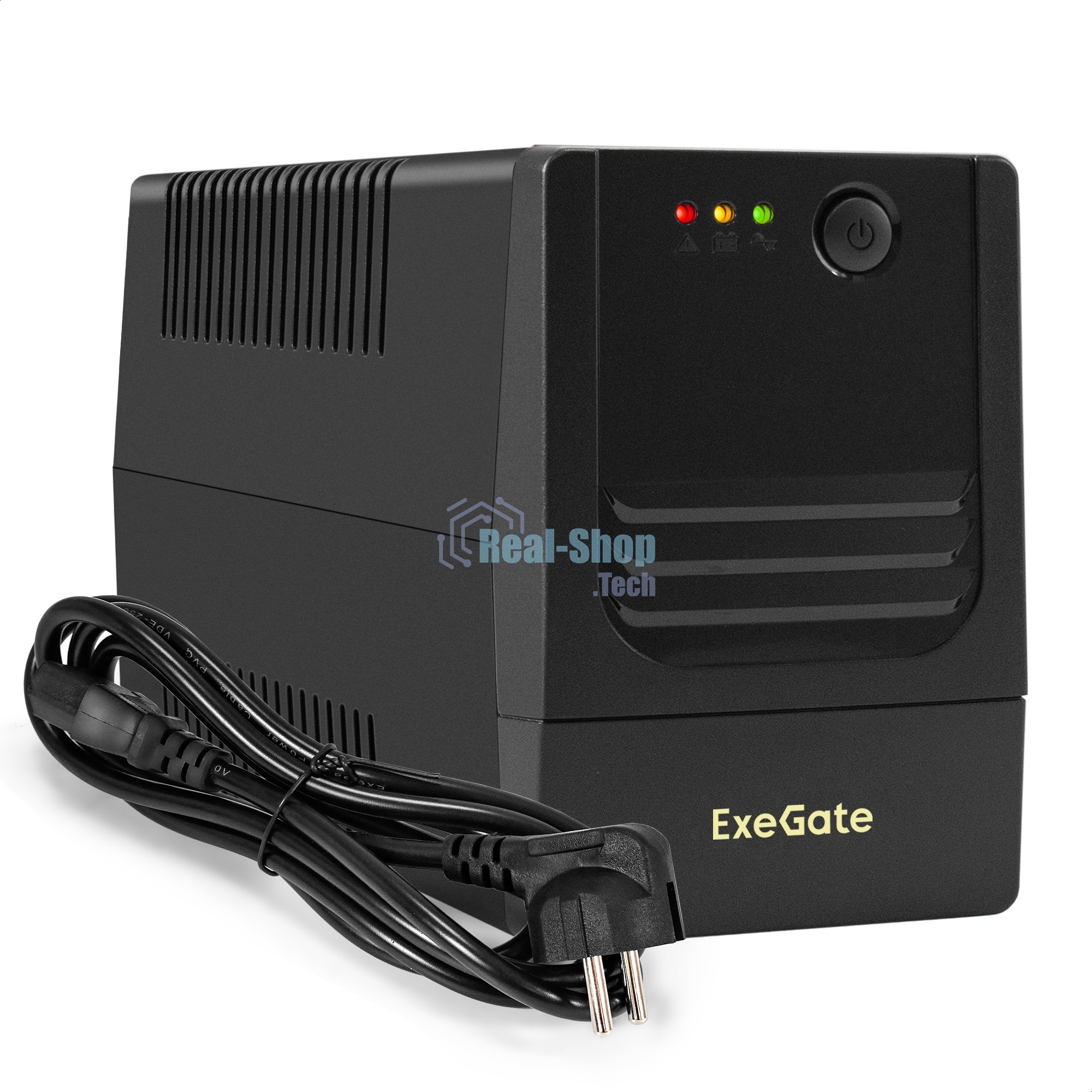 Источник бесперебойного питания ExeGate Power NB-650.LED.AVR.4C13 (650VA/390W, LED, AVR, 4*C13, батарея 12V 7Ah, черный)