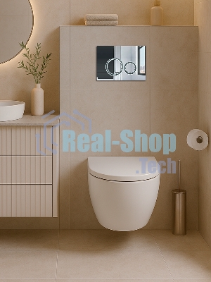 Инсталляция с унитазом комплект BAU IDEAL 6 в 1: унитаз подвесной безободковый торнадо Bau Hotel 53х36, быстросъемное сиденье микролифт, кнопка смыва BAU Wheelхром